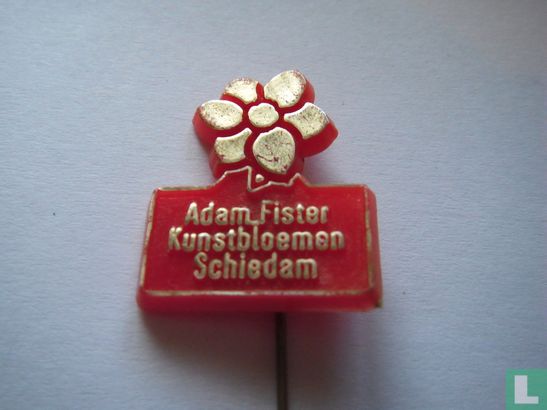 Adam Fister Kunstbloemen Schiedam [gold auf rot]