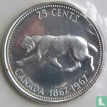 Kanada 25 Cent 1967 (Silber 900 ‰) "100th anniversary of Canadian confederation" - Bild 1