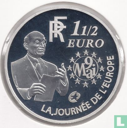 France 1½ euro 2006 (PROOF) "120th anniversary of the birth of Robert Schuman" - Image 2