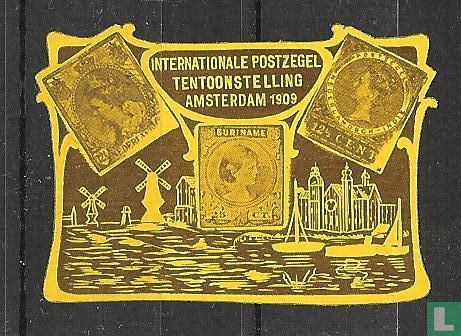 Intern. Postzegeltentoonstelling Amsterdam Bruin op geel