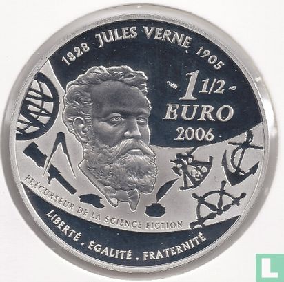 France 1½ euro 2006 (PROOF) "100th anniversary Death of Jules Verne - journey to the center of the Earth" - Image 1