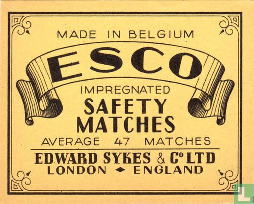 Esco safety matches - Edward Sykes