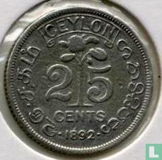 Ceylon 25 cents 1892 - Afbeelding 1