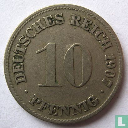 Duitse Rijk 10 pfennig 1907 (D) - Afbeelding 1