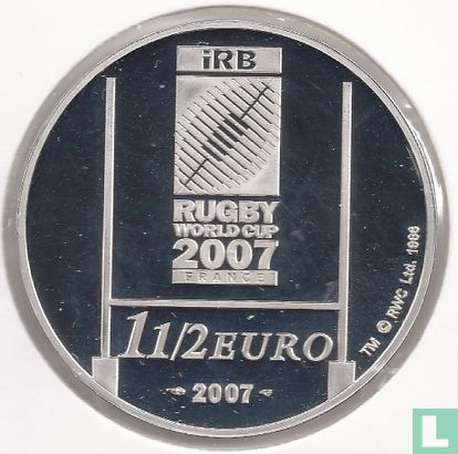 Frankrijk 1½ euro 2007 (PROOF) "Rugby World Cup" - Afbeelding 1