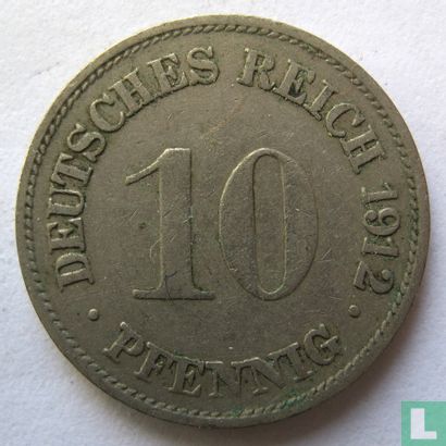 Duitse Rijk 10 pfennig 1912 (G) - Afbeelding 1