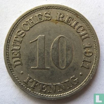 German Empire 10 pfennig 1911 (F) - Image 1