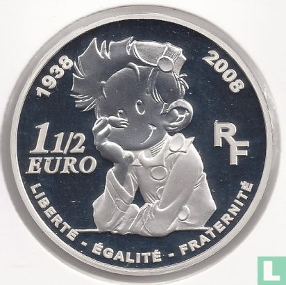 France 1½ euro 2008 (PROOF) "70 years of Spirou" - Image 2