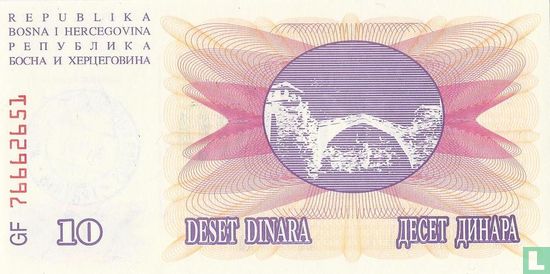Bosnie-Herzégovine 10.000 Dinara 1993 (P53c) - Image 2