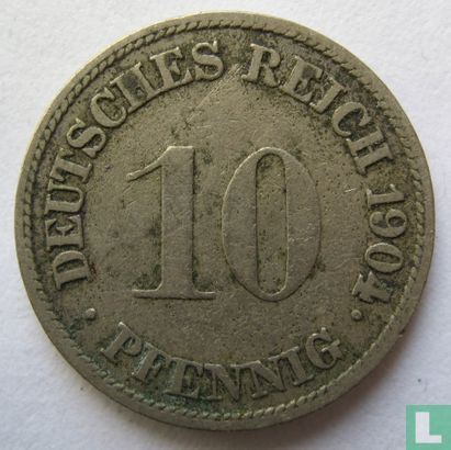 Duitse Rijk 10 pfennig 1904 (G) - Afbeelding 1
