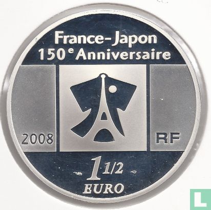 Frankrijk 1½ euro 2008 (PROOF) "150 years of diplomatic relations between France and Japan - Capital cities" - Afbeelding 1