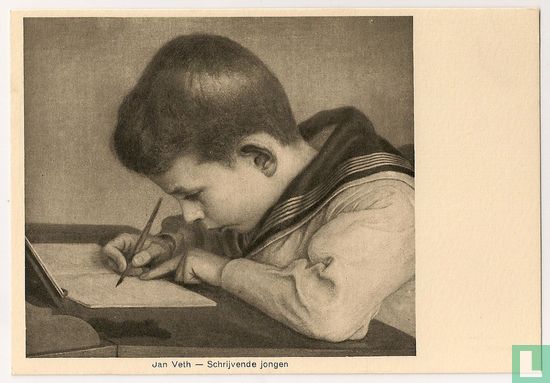 Schrijvende jongen - Afbeelding 1