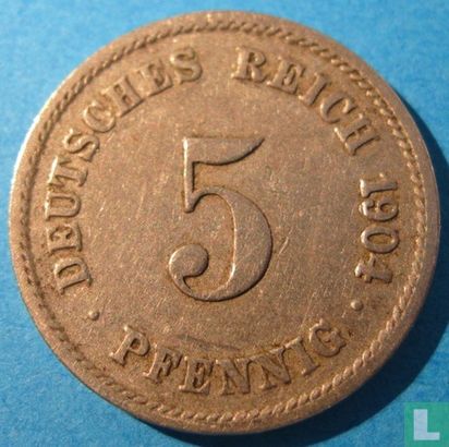 German Empire 5 pfennig 1904 (G) - Image 1
