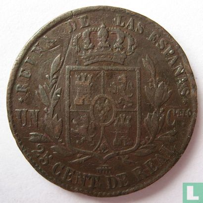Spain 25 centimos 1860 - Image 2