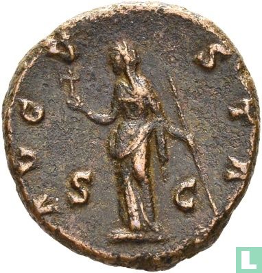 Diva Faustina Senior, vrouw van Antoninus Pius 138-161, AE As of Dupondius Rome - Afbeelding 1