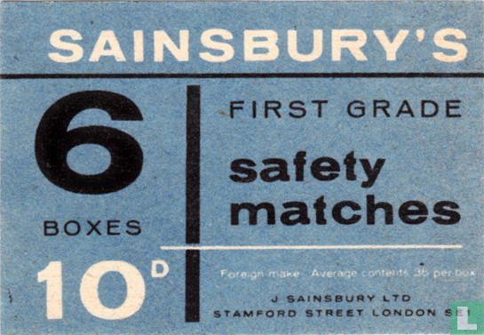 Sainsbury's first grade safety matches