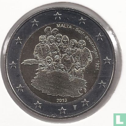Malte 2 euro 2013 (avec marque d'atelier) "Self-government since 1921" - Image 1