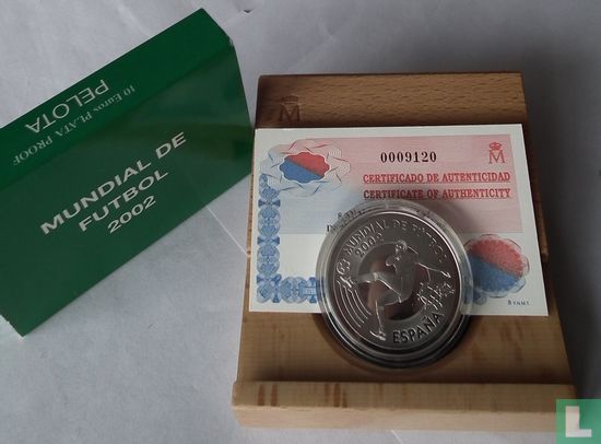 Spanje 10 euro 2002 (PROOF) "Football World Cup in Korea and Japan - Goal shooting" - Afbeelding 3