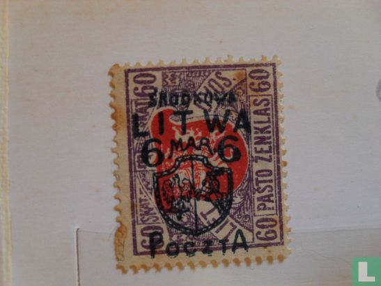 Overprint on stamps Lithuania