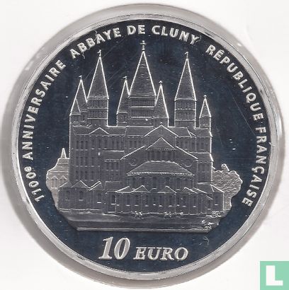 Frankrijk 10 euro 2010 (PROOF) "1100th Anniversary of Cluny Abbey" - Afbeelding 2
