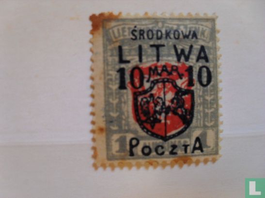 Overprint on stamps Lithuania