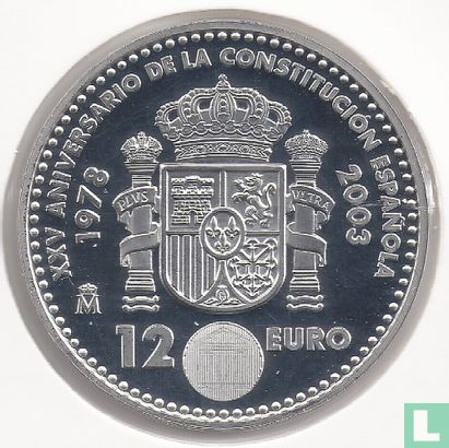 Espagne 12 euro 2003 (BE) "25th Anniversary of the Spanish Constitution" - Image 2
