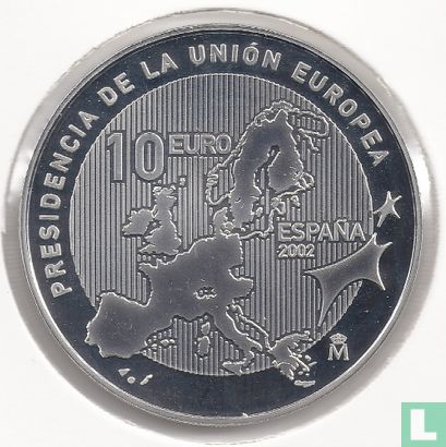 Spain 10 euro 2002 (PROOF) "Presidency of the European Union Council" - Image 2