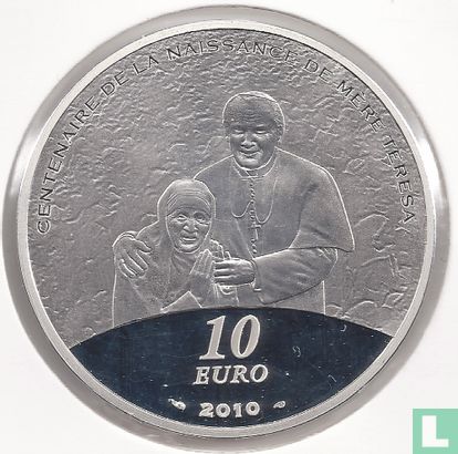 France 10 euro 2010 (PROOF) "Centenary of the birth of Mother Teresa" - Image 1