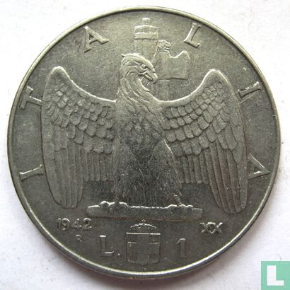 Italien 1 Lira 1942 - Bild 1