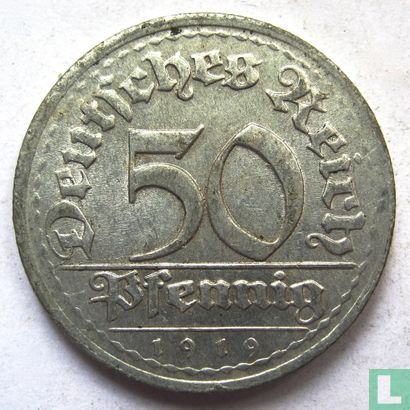 Empire allemand 50 pfennig 1919 (E) - Image 1