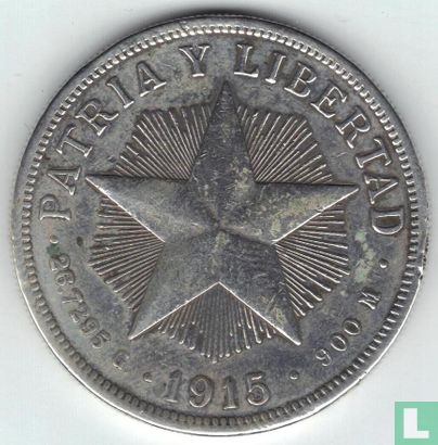 Cuba 1 peso 1915 (silver - type 1) - Image 1