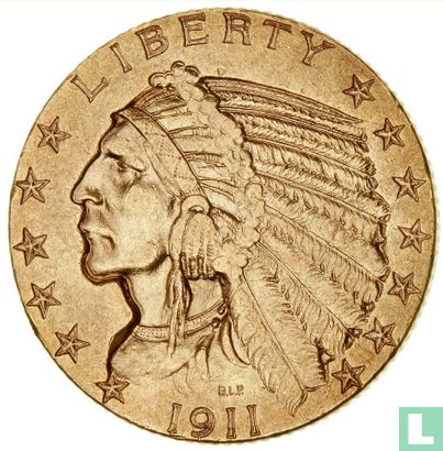 United States 5 dollars 1911 (S) - Image 1