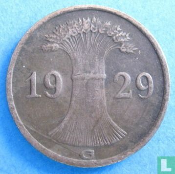 Duitse Rijk 1 reichspfennig 1929 (G) - Afbeelding 1