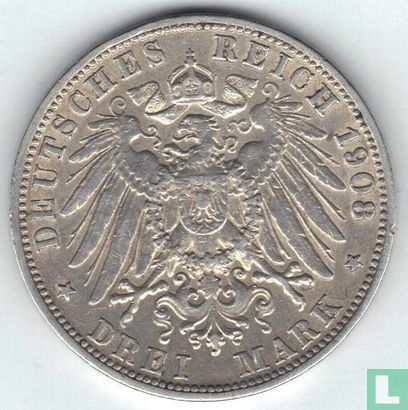 Bavière 3 mark 1908 - Image 1