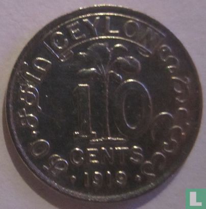 Ceylon 10 cents 1919 - Image 1
