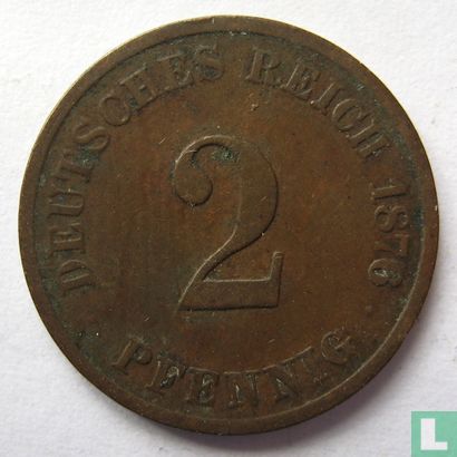 Duitse Rijk 2 pfennig 1876 (G) - Afbeelding 1