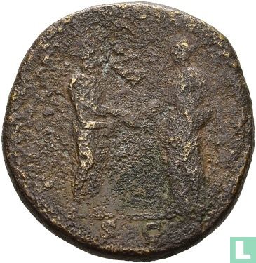 Hadrianus 117-138, AE Sestertius - Afbeelding 1