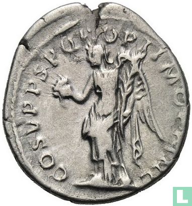 Zilveren denarius keizer Trajanus. Geslagen te Rome 106 n.Chr. - Afbeelding 2