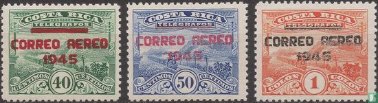 Telegraph stamps with overprint