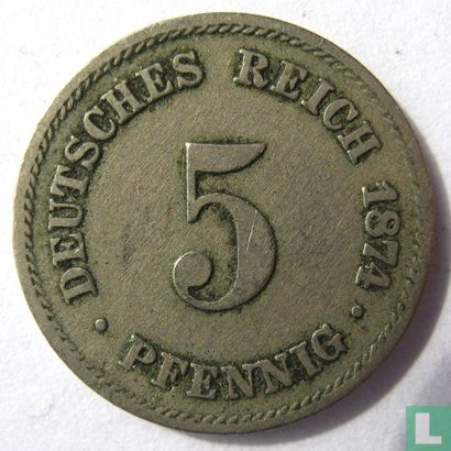 Deutsches Reich 5 Pfennig 1874 (B) - Bild 1