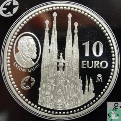 Espagne 10 euro 2010 (BE) "Antoni Gaudí - Sagrada Familia" - Image 2