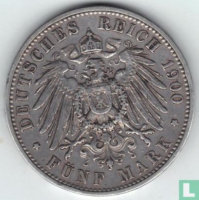Wurtemberg 5 mark 1900 - Image 1