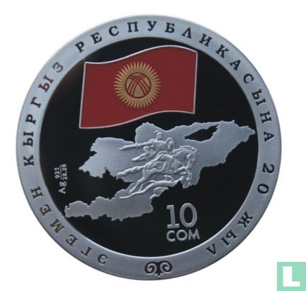 Kirgisistan 10 Som 2011 (PP) "20th anniversary of Independence" - Bild 2