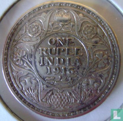 Brits-Indië 1 rupee 1916 (Calcutta) - Afbeelding 1