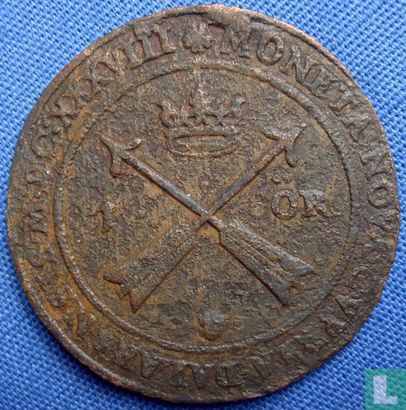 Suède 1 öre 1638 (avec des rouleaux à bras) - Image 1