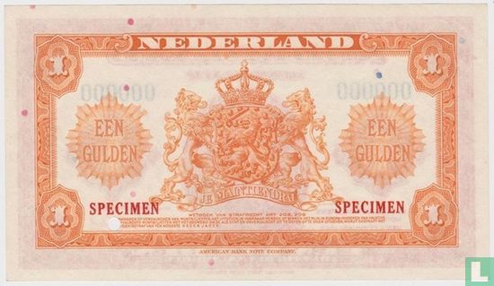 1 Gulden Nederland Specimen - Afbeelding 2