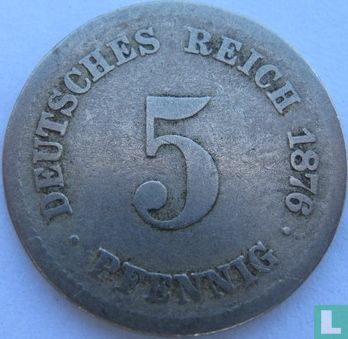 Duitse Rijk 5 pfennig 1876 (E) - Afbeelding 1