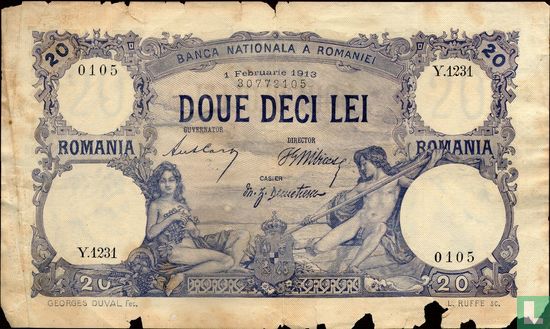 Rumänien 20 Lei 1913 - Bild 1
