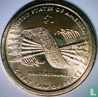 Vereinigte Staaten 1 Dollar 2010 (P) "Native American - Hiawatha Belt" - Bild 1