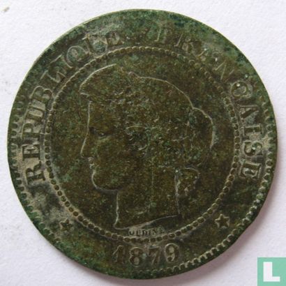 France 5 centimes 1879 (ancre avec barre) - Image 1